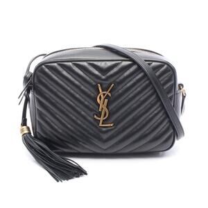 Saint Laurent Paris LOU Monogram Camera Bag Shoulder Leather Black